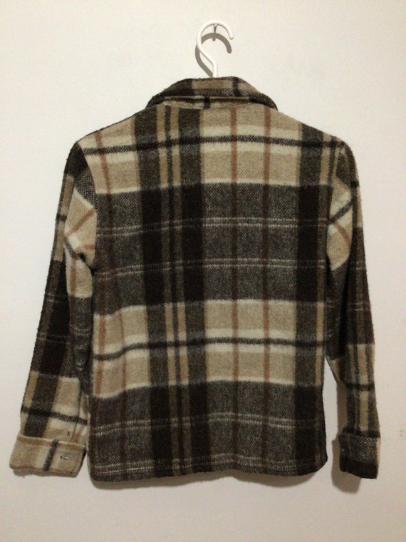 Vintage boys wool camp plaid jacket, Bell shirt L… - image 6