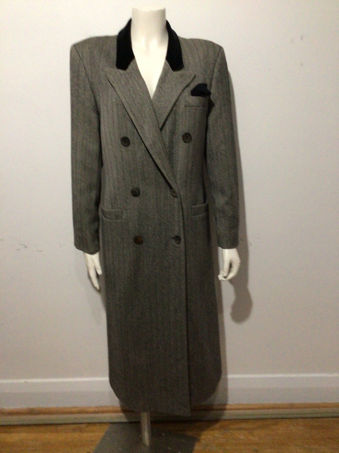 Vintage Double Breasted Wool Coat M L