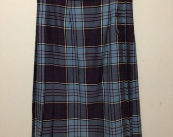 Vintage RCAF Bonda tartan wool wraparound kilt, skirt