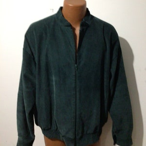 Vintage 80s men’s Green Corduroy bomber jacket, lined