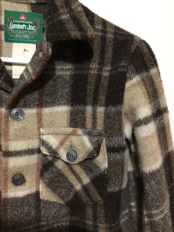 Vintage boys wool camp plaid jacket, Bell shirt L… - image 3
