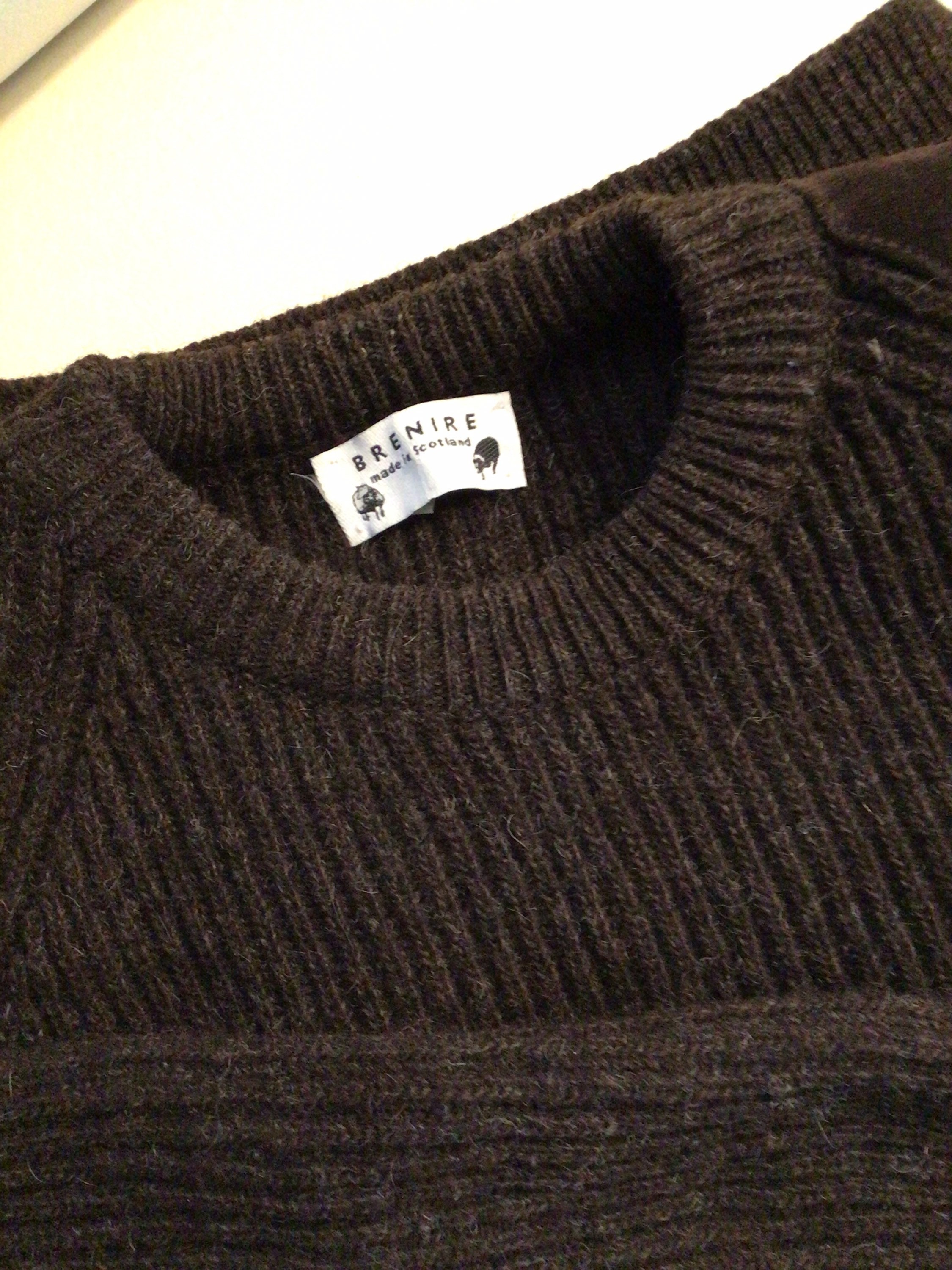Brenire Scotland Mens Knit Wool Ribbed 