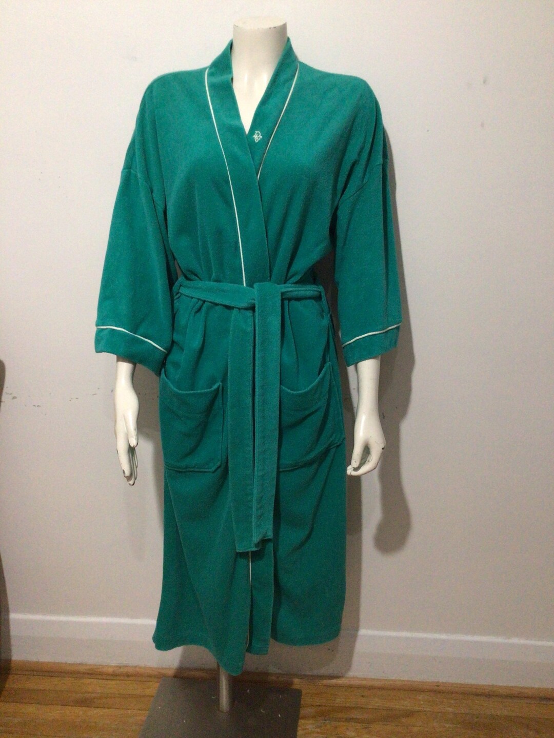 Vintage Christian Dior Mens Wraparound Green Terry Bath Robe / Etsy