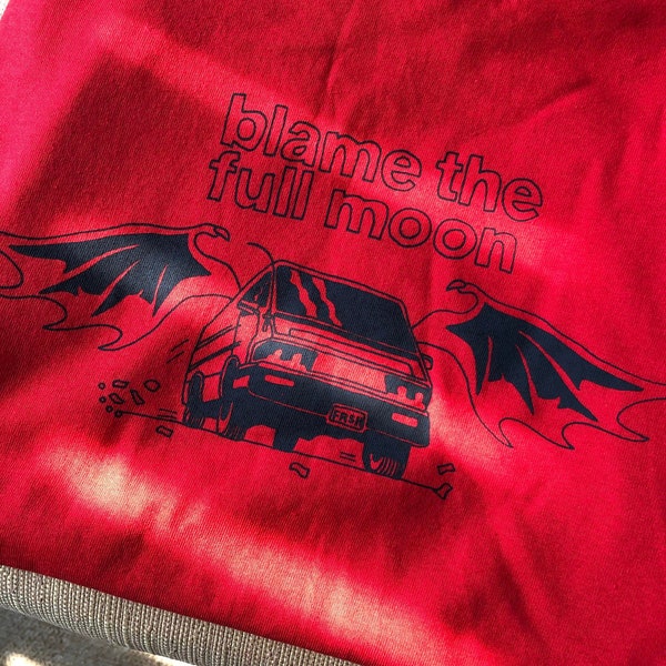 Blame The Full Moon - hand printed, screen printed t-shirt, high quality, eco friendly