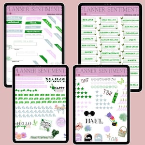 Bookish Digital Stickers: March 2024 Reading Journal, Goodnotes (Precropped)