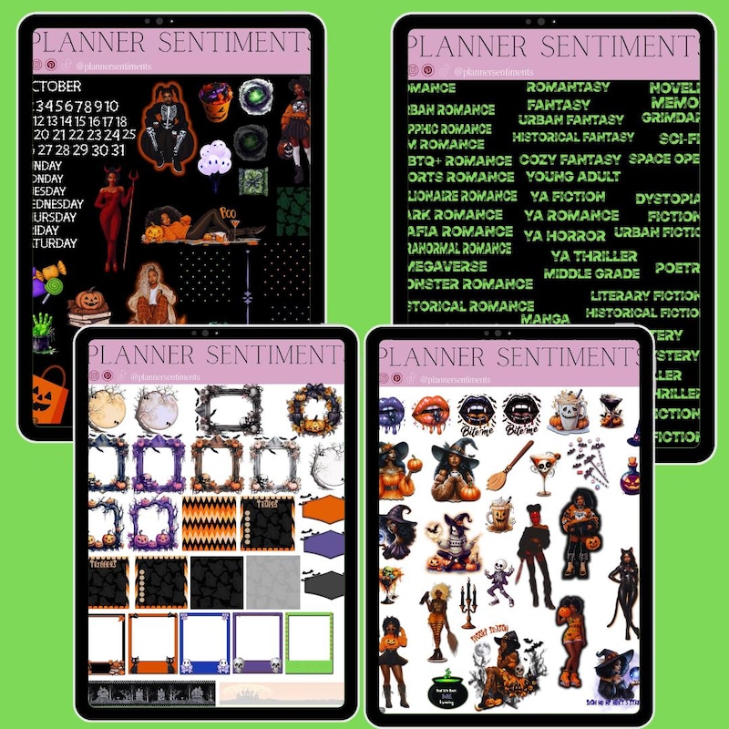 Spooky Stickers Planner - Etsy