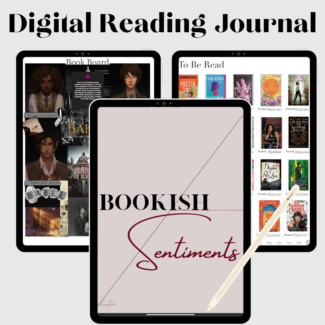 Digital Reading Journal, Book Review Goodnotes, Reading Log, Book