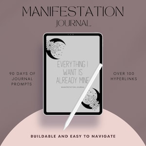 Digital Manifestation Journal. 90 Journal Prompts, affirmations and manifestation methods included- Goodnotes, Notability. Mental Health Aid