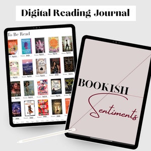 Diario di lettura digitale per Goodnotes Long, Book Tracker, Registro di lettura, Recensioni di libri, Pianificatore di lettura per iPad, Scaffale digitale, Lettura