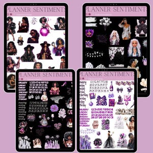 Januar 2026 Digitale Aufkleber für Bücherwürmer: Lesejournal Planer - Goodnotes Precropped (PNG inklusive)