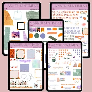 May Bookish Digital Stickers: Reading Journal Goodnotes Stickers (Precropped)