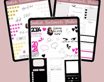 Bookish Digital Stickers: Reading Journal, Genre, and Rating (Goodnotes Precropped)