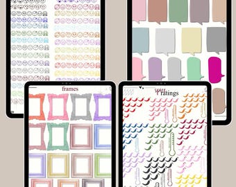 Bookish Digital Stickers: Reading Journal Starter Kit (Goodnotes, PNG) (PDF Download