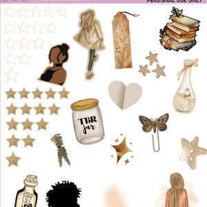 Adesivi per diario di lettura digitale / Adesivi per diario di scrapbooking / Adesivi Goodnotes pretagliati / Adesivi libreschi per amanti dei libri