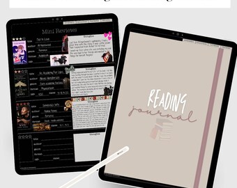 Mini Book Review Journal | Reading Trackers, Dark Mode (Goodnotes Journal)
