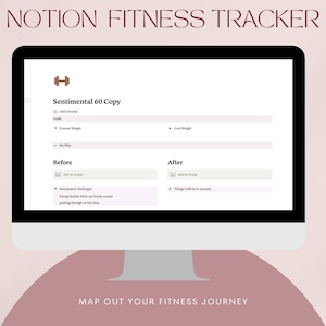 Notion Fitness Tracker Template: Digital Fitness Journal (PDF)