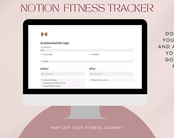 Notion Fitness Tracker, Notion Template, Fitness Journal, Digital Fitness Planner, Fitness Challenge, Notion Fitness Log, Weightloss Tracker