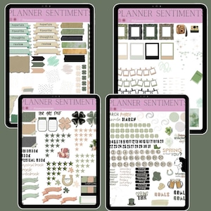 March Bookish Digital Stickers: Reading Journal, Goodnotes (Digital Download)