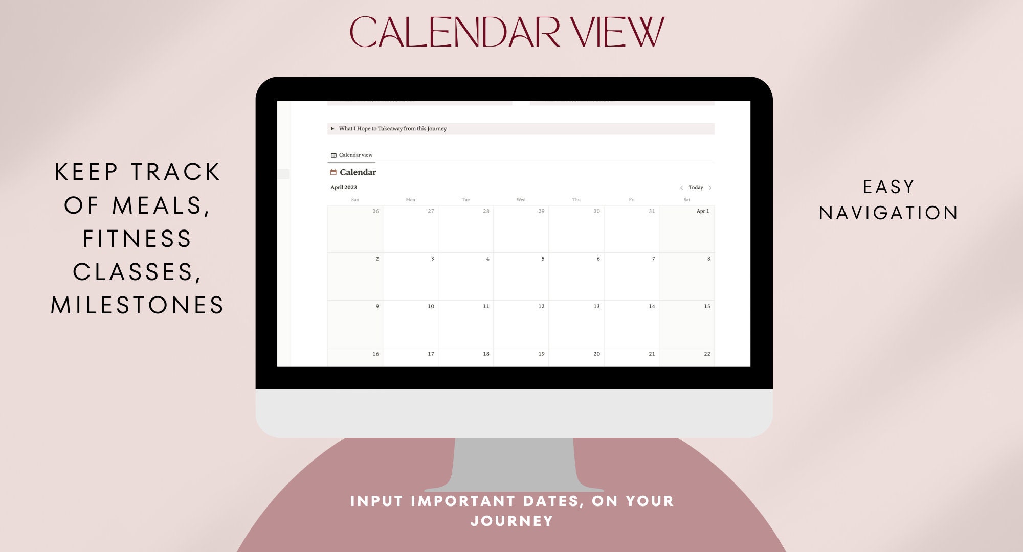 Notion Fitness Tracker, Notion Template, Fitness Journal, Digital