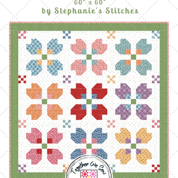 Blühen und wachsen Quilt Pattern by Stephanie's Stitches - 60 "x 60" (PDF)