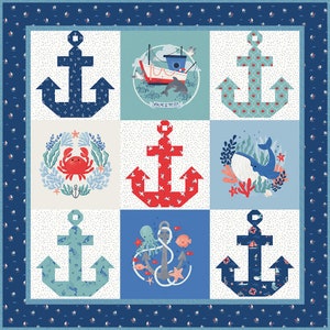 You, Me, & the Sea Quilt Kit by Riley Blake - 63.5" x 63.5"