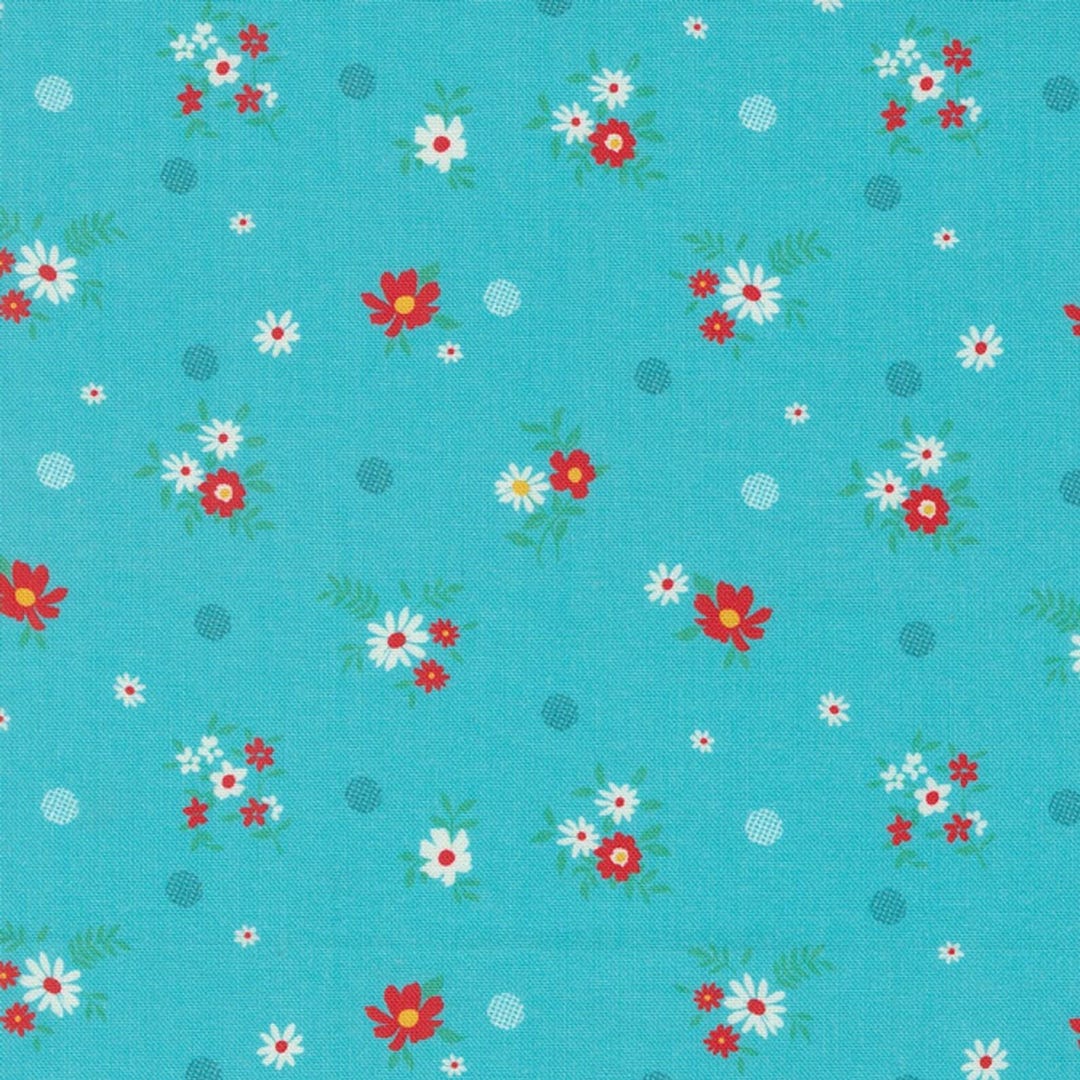 Crystal Manning Julia by Crystal Manning From Moda Fabrics - Turquoise Floral - Yardage ...