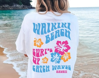 Waikiki Beach Coconut Girl Shirt Comfort Colors® Tshirt Coconut Girl Clothes Summer Surf Shirt Hibiscus Shirt Beach Shirt Beachy Tee