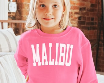 Kids Malibu Sweatshirt Kids Malibu Shirt Kids Malibu Crewneck Kids Malibu Sweater Trendy Kids Clothes Preppy Kids Clothes Toddler Sweatshirt