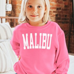 Kids Malibu Sweatshirt Kids Malibu Shirt Kids Malibu Crewneck Kids Malibu Sweater Trendy Kids Clothes Preppy Kids Clothes Toddler Sweatshirt