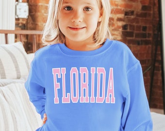 Kids Florida Sweatshirt Kids Florida Sweater Florida Crewneck Trendy Kids Florida Shirt Kids Preppy Shirt Trendy Kids Clothes Preppy Kids