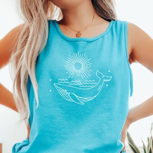 Comfort Colors® Tank Top Whale Shirt Orca Shirt Ocean Inspired Style Ocean Animal Shirt Beachy Shirts Oversized Beach Tank Summer Coverup