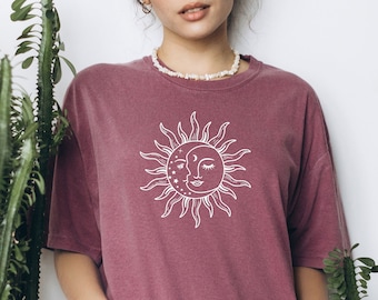 Boho Sun Shirt Sun and Moon Shirt Celestial Sun Shirt Celestial Top Comfort Colors® Tshirt Comfort Colors Tee Alt Clothing Indie Clothes