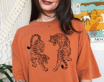 Vintage Tiger Shirt Comfort Colors® Tshirt Tiger Graphic Tee Year of the Tiger Hippie Clothes Trendy Clothes Indie Clothes Aesthetic Clothes