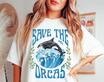 Orca Shirt Comfort Colors® Tshirt Orca Whale Shirt Ocean Animal Shirt Save The Orcas Ecology Shirt Orca Tshirt Shark Shirt Activism Shirt
