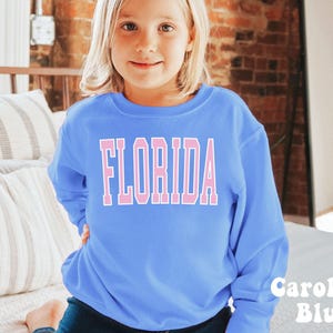Kids Florida Sweatshirt Kids Florida Sweater Florida Crewneck Trendy Kids Florida Shirt Kids Preppy Shirt Trendy Kids Clothes Preppy Kids