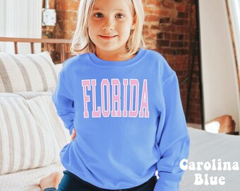 Kids Florida Sweatshirt Kids Florida Sweater Florida Crewneck Trendy Kids Florida Shirt Kids Preppy Shirt Trendy Kids Clothes Preppy Kids