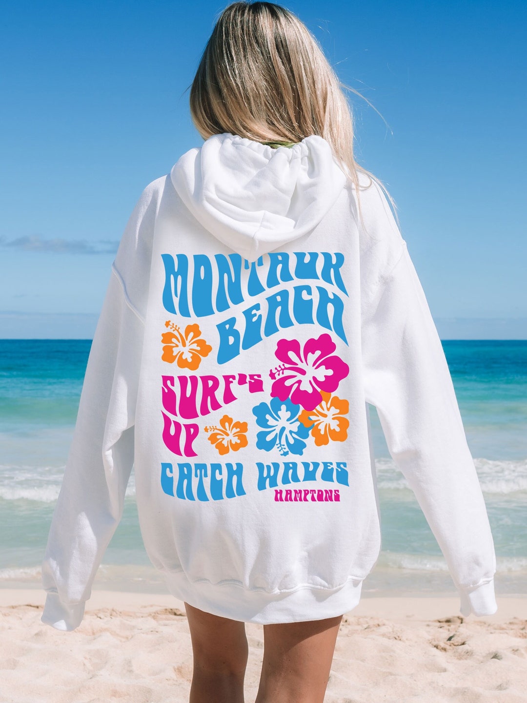 Montauk Beach Coconut Girl Hoodie Coconut Girl Clothes Siesta Key Hoodie  Ocean Sunset Hoodie Hibiscus Hoodie Trendy Preppy Aesthetic Hoodie 