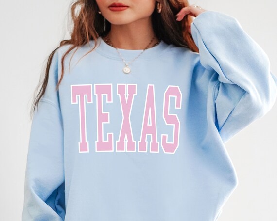 Texas Sweatshirt. Light Blue. Size Small.