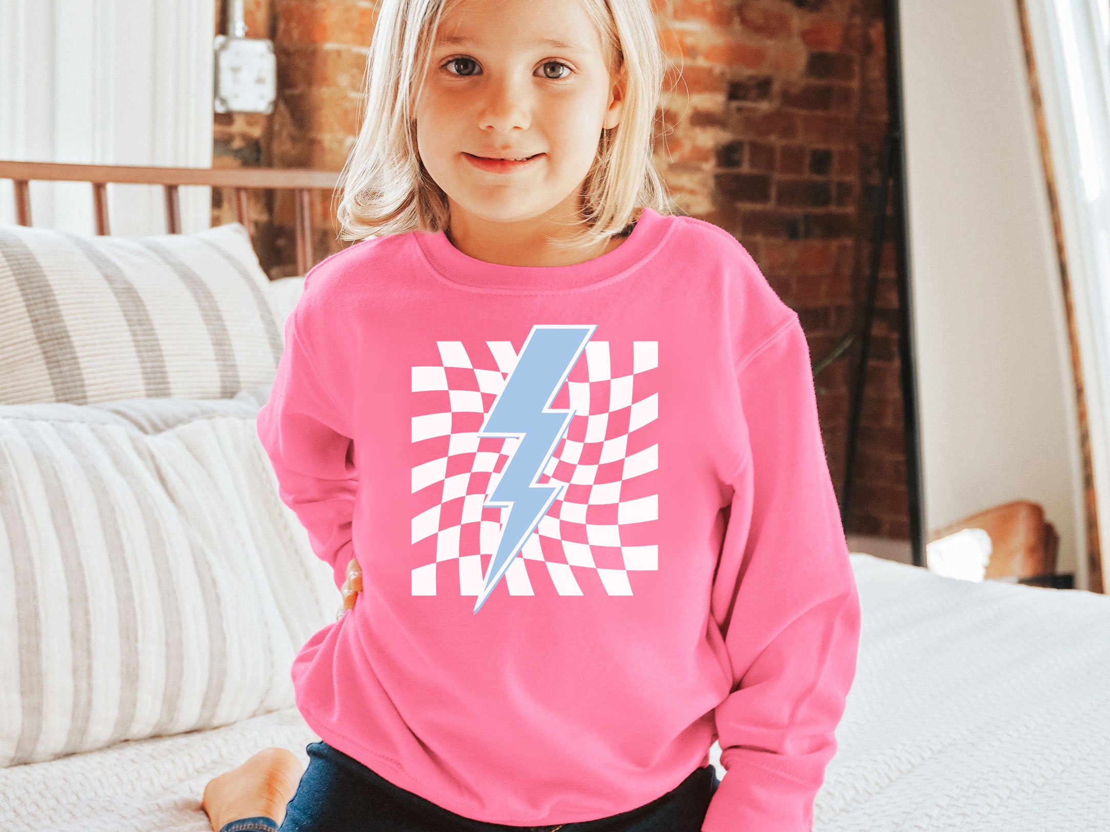 Kids Lightning Bolt Sweatshirt Lightning Sweater Toddler Etsy
