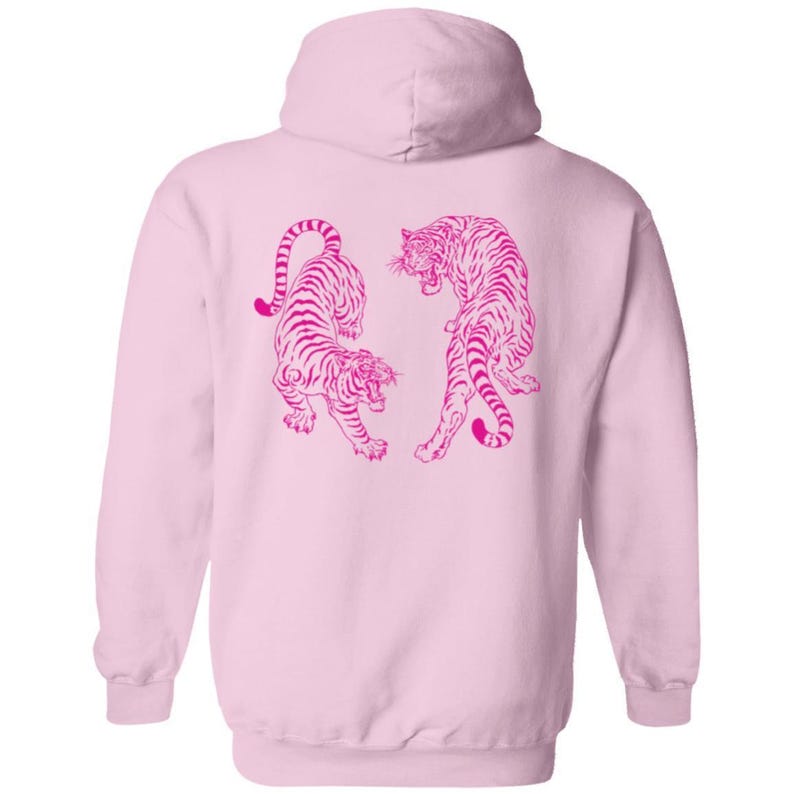 Tiger Hoodie Tiger Sweatshirt Tiger Sweater Pink Tiger Hoodie Sweatshirt Pink Graphic Hoodie Vintage Tiger Shirt Yin Yang Tigers Japanese image 8