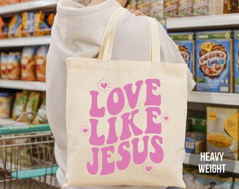 Love Like Jesus Christian Tote Bag Christian Cute Canvas Tote Bag Trendy Tote Bag Aesthetic Tote Bag Jesus Tote Bag Bible Tote Jesus Apparel