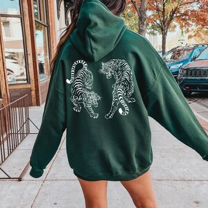 Tiger Hoodie Tiger Sweatshirt Year of the Tiger Sweater Vintage Tiger Shirt Cute Trendy Hoodie Aesthetic Clothes Indie Clothing Japanese Tig image 4
