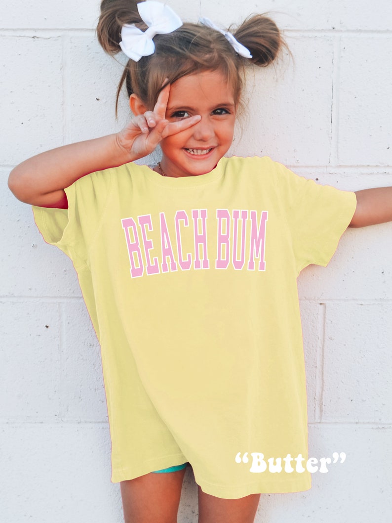 Kids Beach Bum Shirt Kids Comfort Colors® Tshirt Kids Beachy Shirts Kids Summer Shirt Kids Vacation Shirt Trendy Kids Clothes Preppy Kids Butter