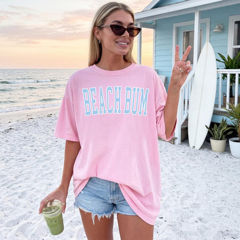 Beach Bum Shirt Comfort Colors® Tshirt Beach Bum Tshirt Comfort Colors Shirt Beach Bum Tee Comfort Colors Tee Beachy Tees Summer Tees Blossom w/Blue Ink