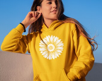Yellow Flower Hoodie - Etsy