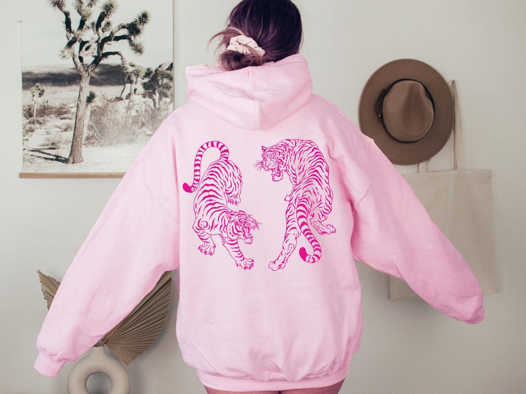 Tiger Hoodie Tiger Sweatshirt Tiger Sweater Pink Tiger Hoodie