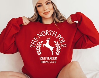 North Pole Sweatshirt North Pole Sweater North Pole Hoodie North Pole Shirt Reindeer Sweatshirt Christmas Crewneck Christmas Crew Neck Xmas