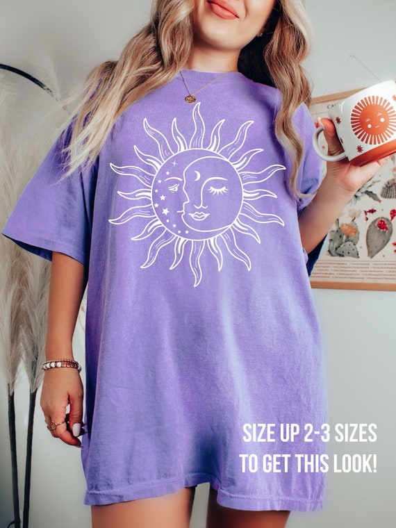 Sun and Moon Shirt Comfort Colors® Shirt Sun and Moon Tshirt Celestial Shirt Sun and Moon Tee Mystical Shirt Oversized T Shirt Boho Sun