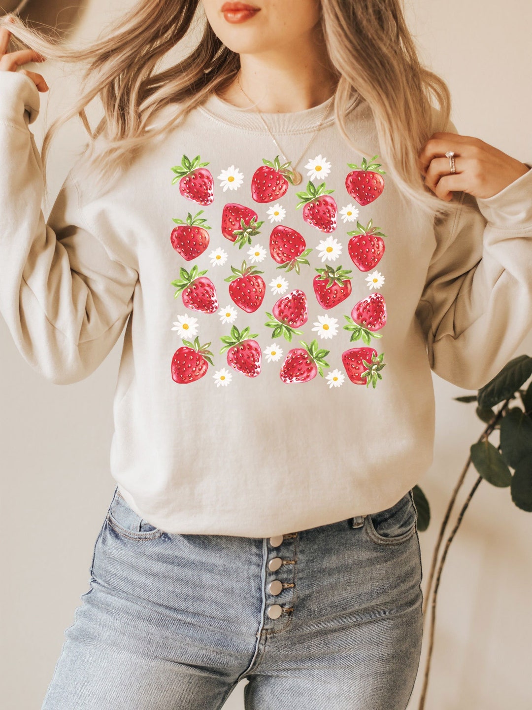 Strawberry Sweatshirt Strawberry Sweater Strawberry Shirt Strawberry ...