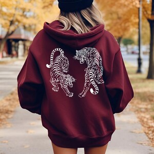 Tiger Hoodie Tiger Sweatshirt Year of the Tiger Sweater Vintage Tiger Shirt Cute Trendy Hoodie Aesthetic Clothes Indie Clothing Japanese Tig image 3